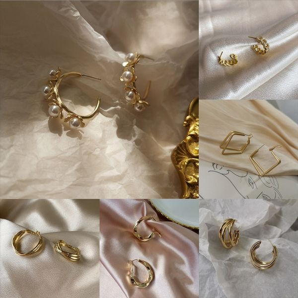 

ymo bohemian earring jewelry opal vintage earrings set heart pearl fashion flower geometry sharp cute, Golden