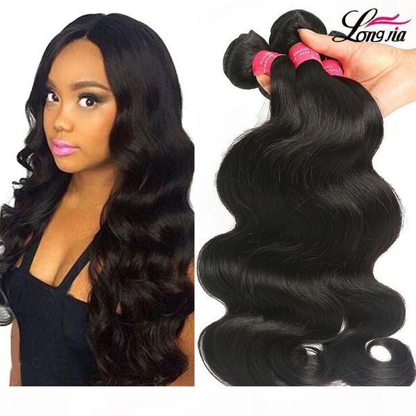 

brazilian body wave virgin hair natural color unprocessed human hair bundles brazilian body wave remy hair extensions, Black