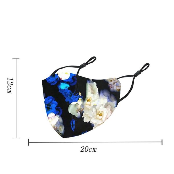 

1pc women flower print face mask pm2.5 outdoor washable reusable fabric mouth cover protection activated carbon mouth mask sqczaw