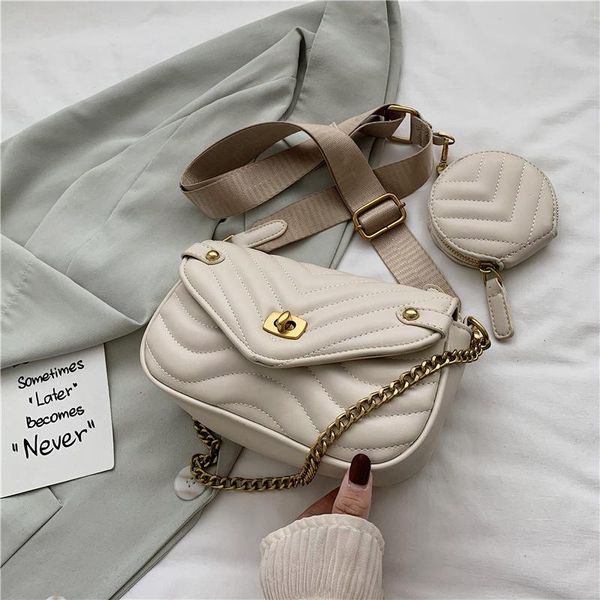 

chain korean style handbag 2021 new fashion women's brand designer shoulder bag retro change messenger bag