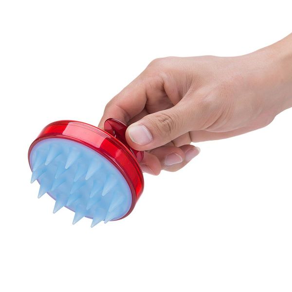 

soft shampoo brush silicone teeth hair scalp soft massage brush hair washing comb body bath massager for women men bbykjm, Silver