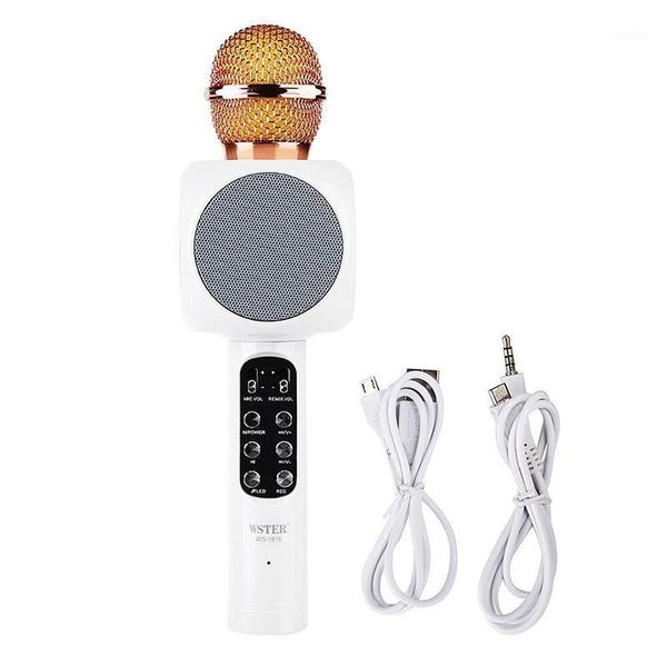 

microphones fashion portable universal ws-1816 wireless bluetooth karaoke microphone with led light usb home ktv acc1