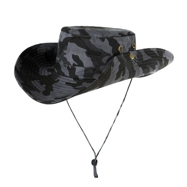 

wide brim hats men women accessories sports floppy casual adjustable climbing hiking summer sun hat camouflage pattern beach outdoor, Blue;gray