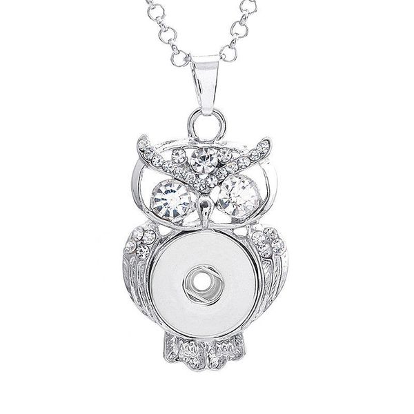 

jewelry pendant with silver chain fit fashion 18mm snaps charm buttons (16 style choose