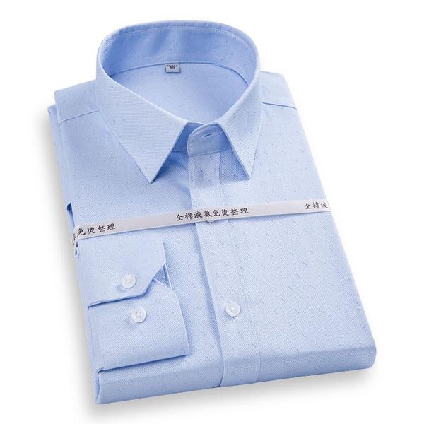 

100% pure cotton brand non-iron formal men dress shirts long sleeve solid color striped business office work shirt, White;black