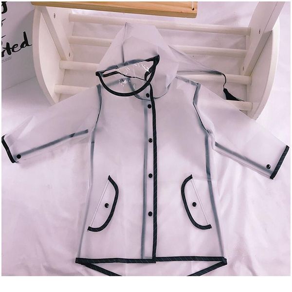 

transparent children raincoat safty pvc cute capa de chuva infantil waterproof kids rain coat cover hooded poncho bbyrnz
