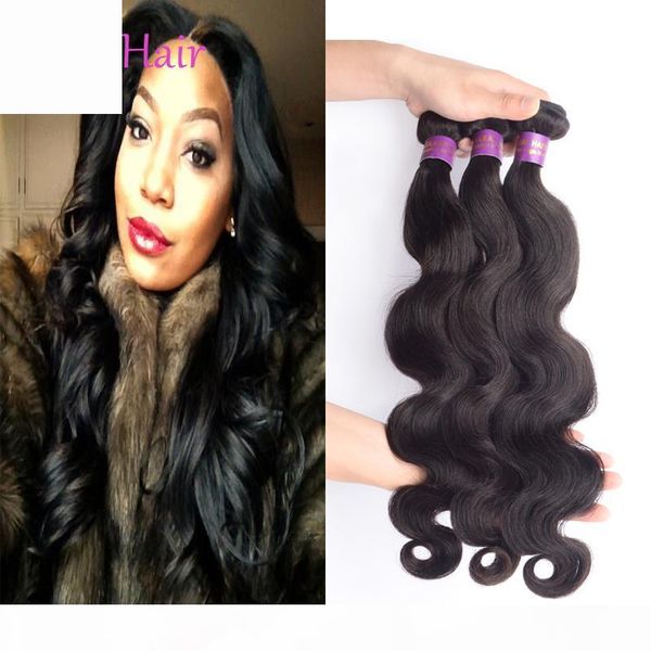 

human hair weave 3 bundles unprocessed malaysian indian brazilian peruvian body wave human hair extensions natural virgin human hair wefts, Black