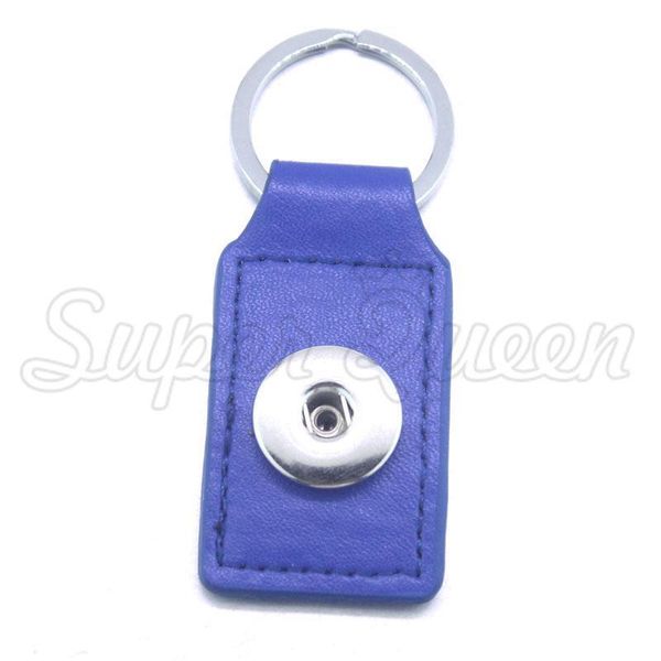 

7colors 2016 rectangle 3*6cm candy color pu leather 1 button 18mm metal snap button keychain women's diy jewelry keyring k233 q bbymyz, Silver