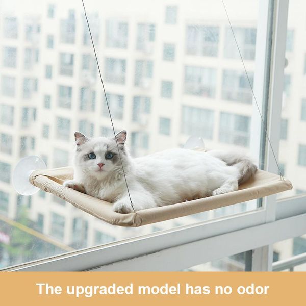 

cat hammock pet hanging bed sunny window sucker wood shelf stable cat cushion mat pad playing fun comfortable safe