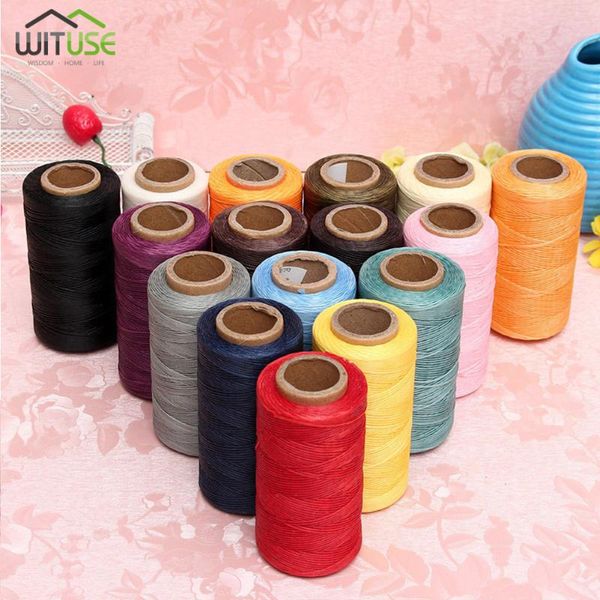 

16pcs diy leather craft flat waxed sewing thread 1mm nylon leather sewing diy handicraft thread 150d flat sew wax line handmade, Black;white