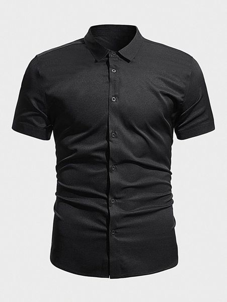 

men button up solid shirt p036#, White;black