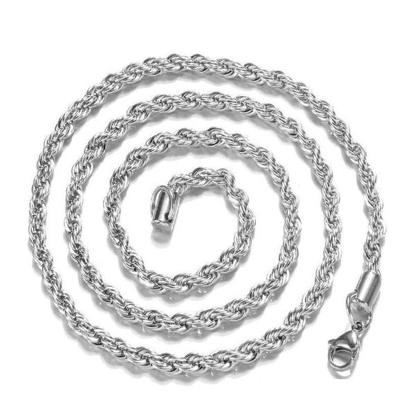 

925 sterling silver men women twist rope chain necklaces 2mm 16inch/18inch/20inch/22inch/24inch qeocq