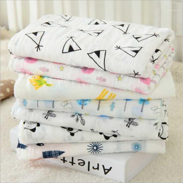 

muslin blanket 100% cotton baby swaddles soft newborn blankets bath gauze infant kids wrap sleepsack stroller cover1