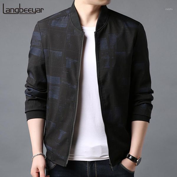 

2019 new fashion windbreaker jackets men autumn winter trend street style overcoat pattern slim fit casual coat mens clothes1, Black;brown