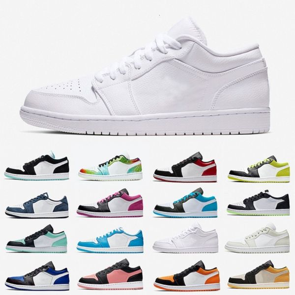 

triple white 1 low mens basketball shoes island mystic green shattered backboard 1s cactus jack men women trainers sports sneakers 5.5-11, White;red