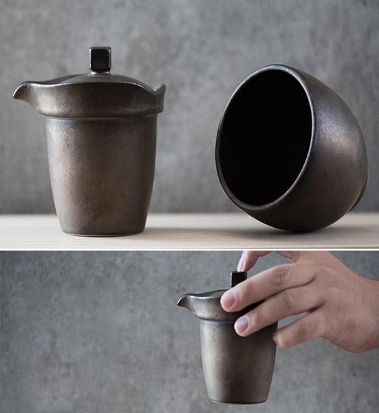 

люу керамические чайники с 1 чашкой бронзовые чайные наборы портативный туристический чай набор питьевой программы bbyjdl