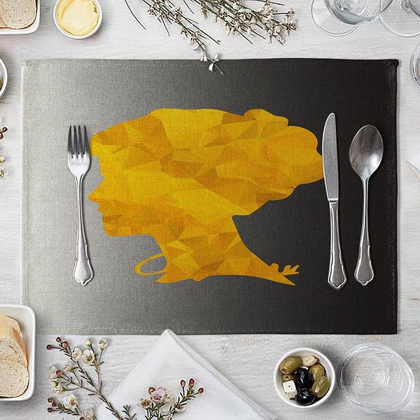 

золотое животное placemat для обеденного стола кофе напиток подстановки цветные украшения собака индивидуальный настольный коврик pad bowl h