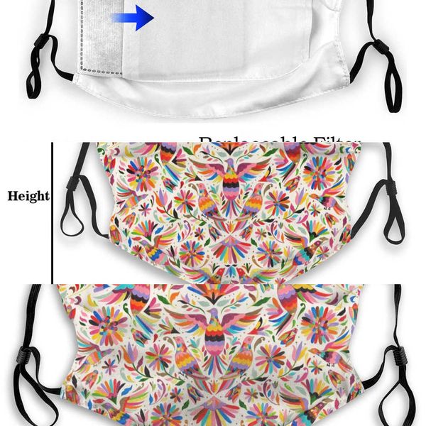 

floral ethnic dust colorful with filter, birds mexican paisley mouth face mask kids anti 60d4
