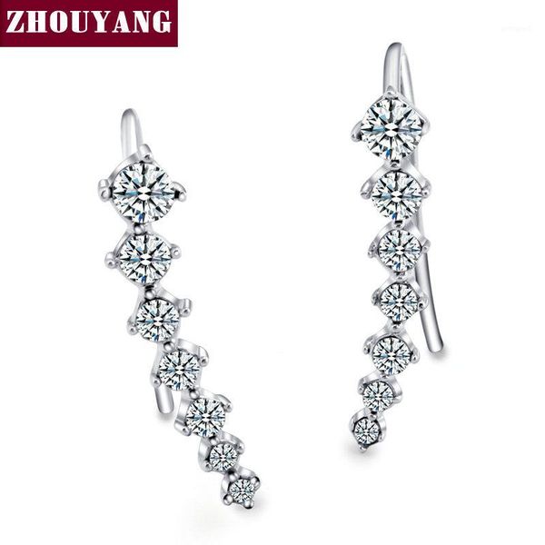

stud big dipper four-prong setting 7pcs cz rose gold color ear hook earrings fashion jewelry zye534 zye548 zye5271, Golden;silver