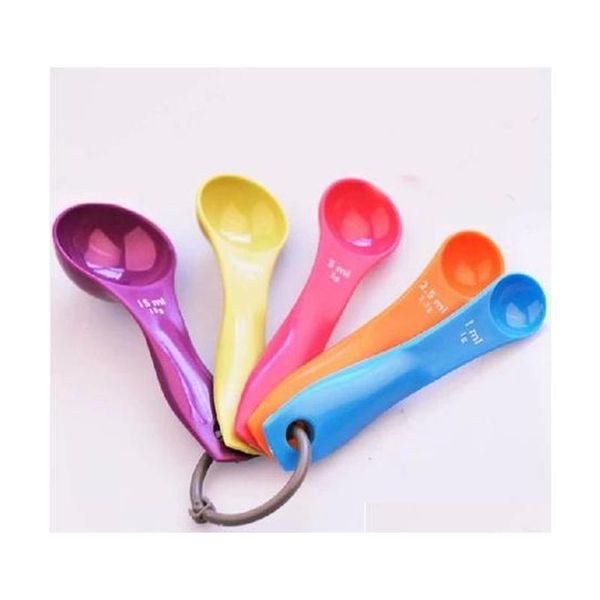 

5 color plastic measuring spoons 1.5ml-15ml mini kitchenware measuring tools 5set/lot sh489 3hbd1