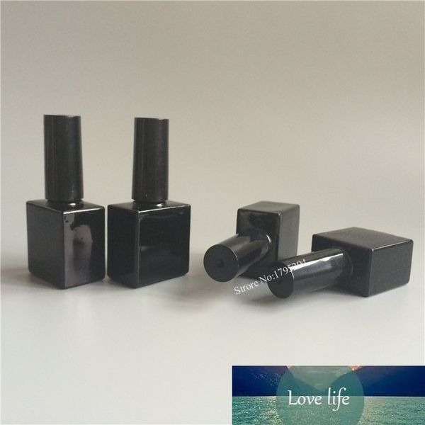 2 teile/los 10 ml Leere UV Schwarz Quadratische Nagellack Flasche Kleine Pinsel Nail art Container Glas Nagel Öl Flaschen