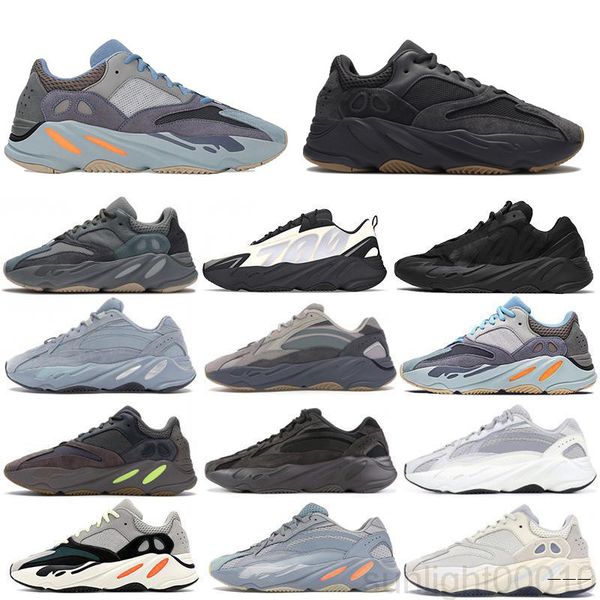 

3m reflective wave runner kanye 700 v2 solid grey static magnet teal carbon blue runing shoes men designer shoes women static sneakers ls8l