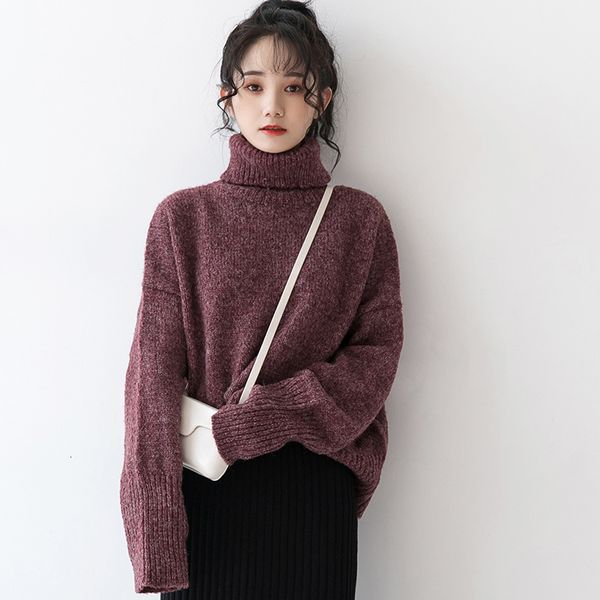 

2021 Winter Lazy New Female Loose Long Student Shirt Sweater JOBG, White;black