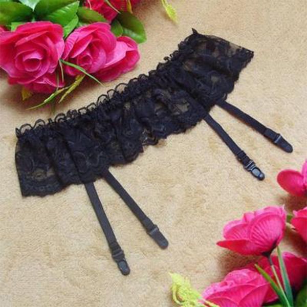 

sitonjwly garters suspenders adjustable waist belt for stockings suspender women lace garter, Black;white