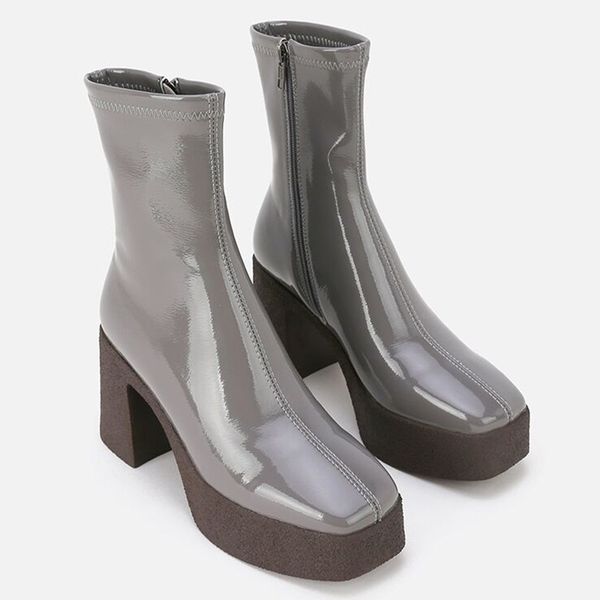 

2021 new mark boots grey woman party shoes big size 34-40 0ct1, Black