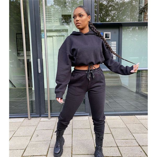 

women tracksuit solid color long sleeves jacket hooded elastic hoodie pants leggings autumn winter two pieces sports suit s-xxl cz121103, Gray