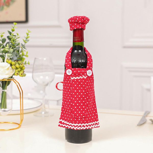 

рождественский фартук cap hat wine champagne bottle cover party doan holiday decor праздничное украшение домашний декор wmtyqp