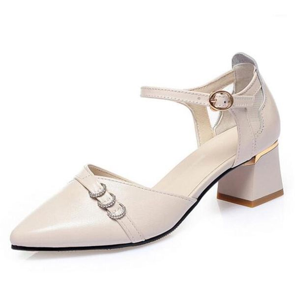 

2020 new summer pointed rhinestone genuine leather sandals comfort non-slip high heel sandals fashion elegant women1, Black