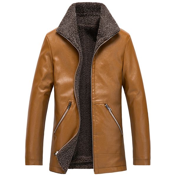 

sheep plus size 6xl thick men's suede fur warm long jacket, Black;brown