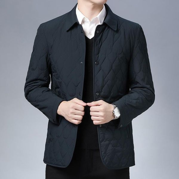 

padded clothes middle aged and elderly dad's clothes men's slim business casual cotton coat wholesale 8937, Black