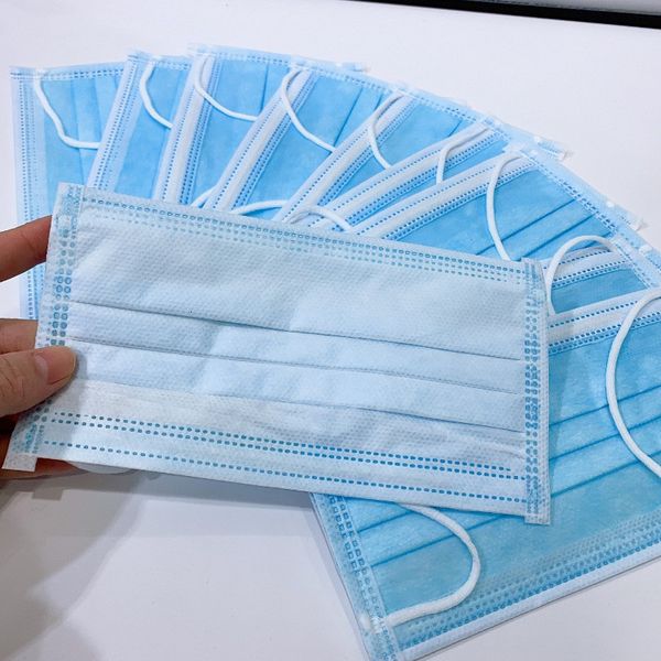 

3-layer 50 thick pcs masks face disposable with earloops for salon, home use comfortable wholesale maskoutlet00mc