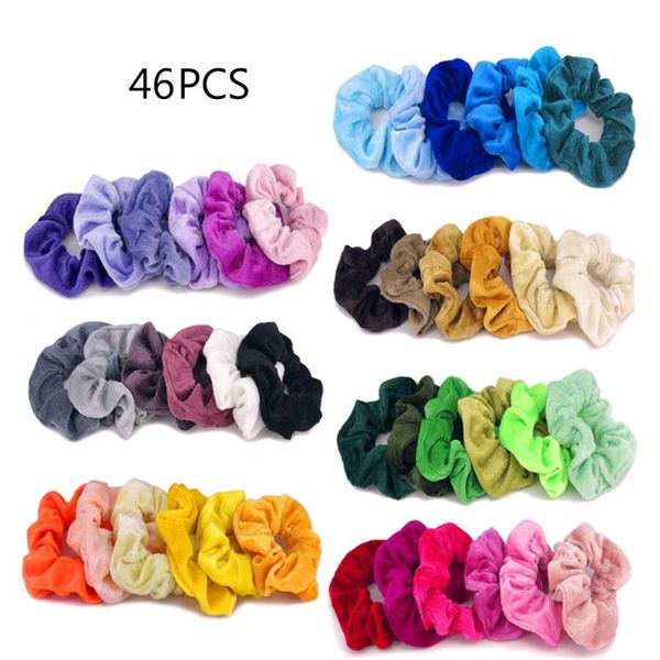 

new 46 colors hair scrunchies velvet elastic hairties hairbands ponytail holder for women girls hair accessories