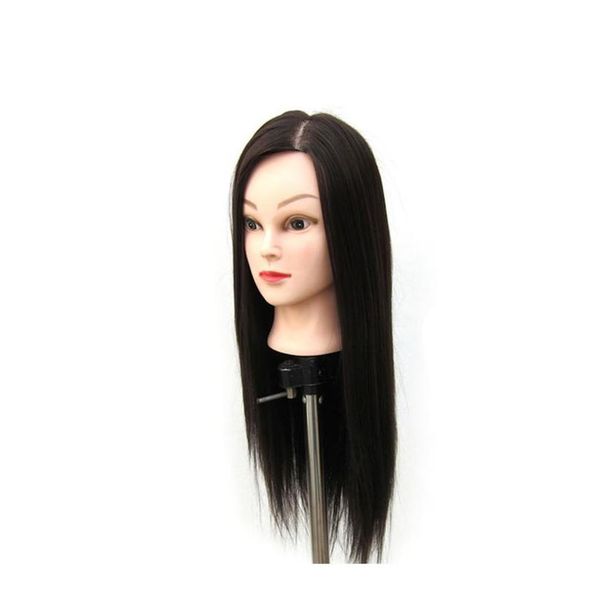

24" 100% synthetic hair hairdressing cosmetology mannequin manikin training head model with wig + cla sqcild bdehair, White