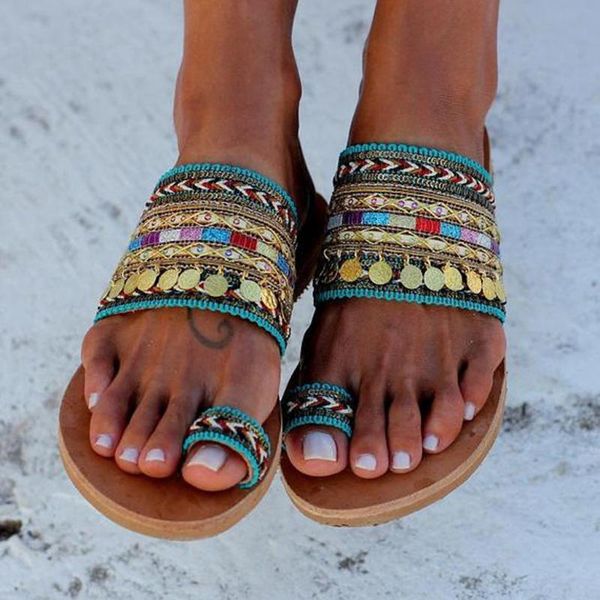 

sagace 2021 summer casual shoes women handmade slippers ladies ethnic style fashion bohemia flip flops non-slip flats slipper, Black