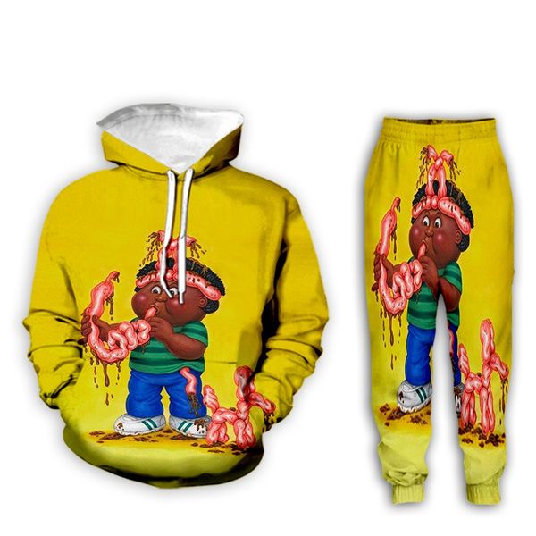 

новые люди / женщин мультфильм мусора ведро kid забавный 3d печати повседневная мода толстовки / sweatpants хип-хоп костюмы z18, Gray