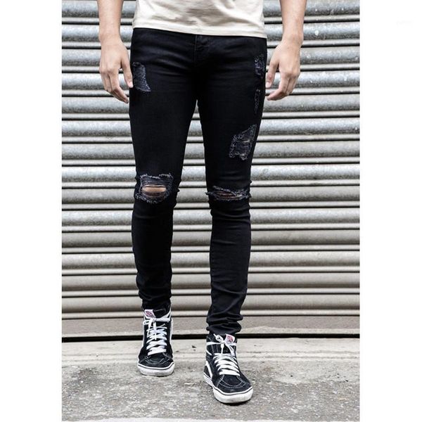 

shuyanly autumn men's tight-fitting solid color denim men's jeans black light blue jeans male1