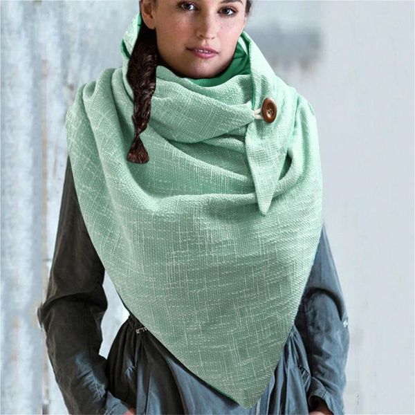 

women solid color scarf fashion simple and generous design retro female multi-purpose shawl scarf outdoor multi-purpose#g30, Blue;gray