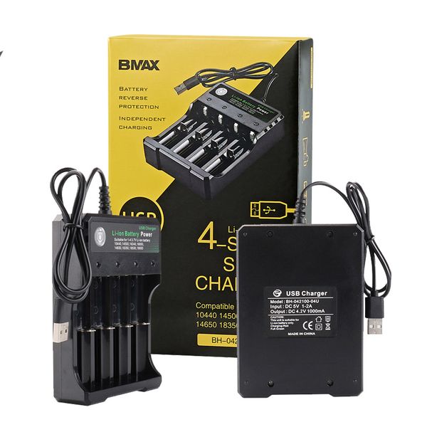 

18650 battery charger mirco usb 2.0 cable 4 slots chargers rechargeable batteries chargering smart 6 protections for lithium 18350 26650 207