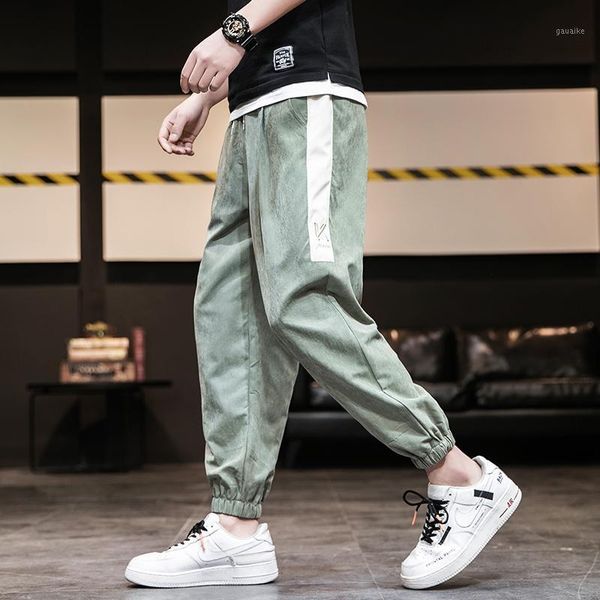 

2020 summer fashion popular summer cool cool men's solid color beam feet harem pants 878#1, Black