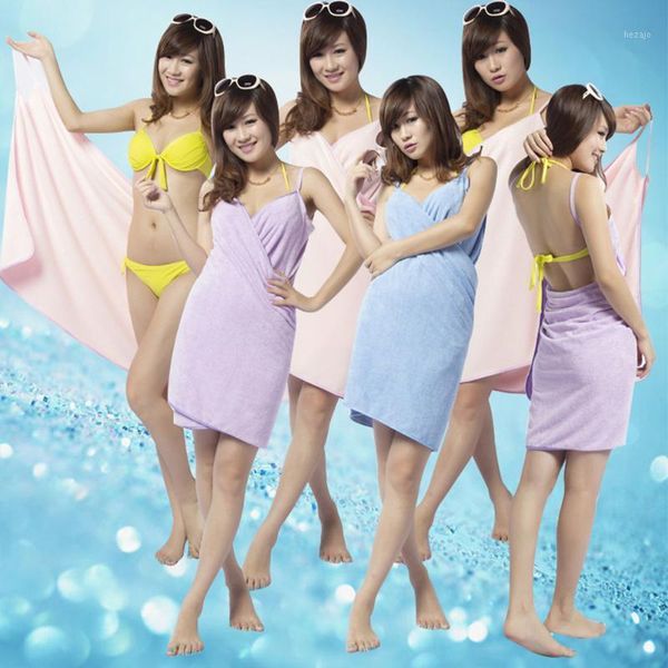 

towel microfiber can wear bath 70*140 absorbent sling wrapped1