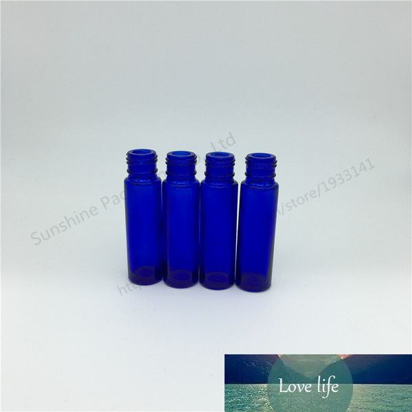 bottiglia di vetro olio essenziale, rotolo di vetro blu da 1/3 oz su bottiglia, flaconcino di profumo blu cobalto da 10 cc