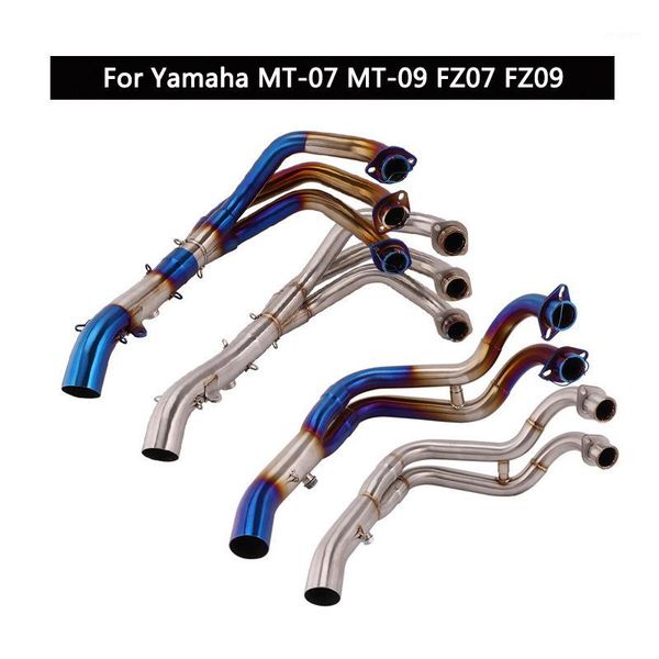

51 mm exhaust system for mt-07 mt-09 fz07 fz09 motorcycle header mid link pipe slip on stainless steel delete catalyst1