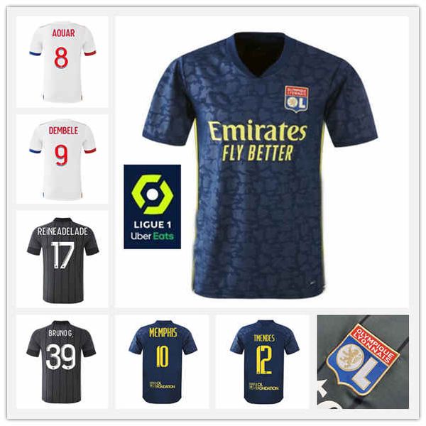

20 21 maillot lyon 2020 2021 lyonnais soccer jersey maillot de foot ol football shirts traore memphis men kids kits equipment, Black;yellow