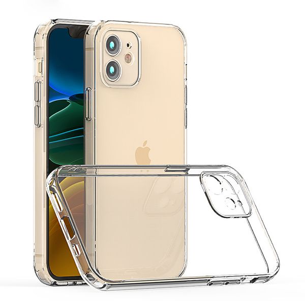 

lens protection shockproof clear acrylic hard precise camera hole phone case for iphone 12 pro max mini samsung s21 plus ultra