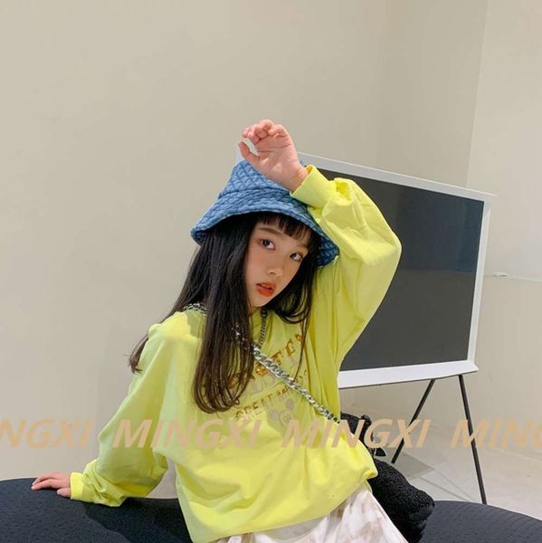 

new mingxi sweater clothing 2021 spring children's letter pullover ajgx, Black