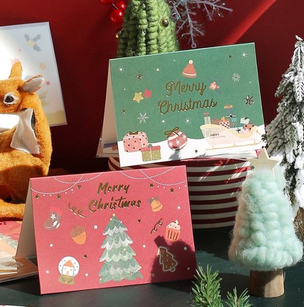 

christmas folding large greeting card envelope set christmas tree snowman decorative gift card christmas greeting card